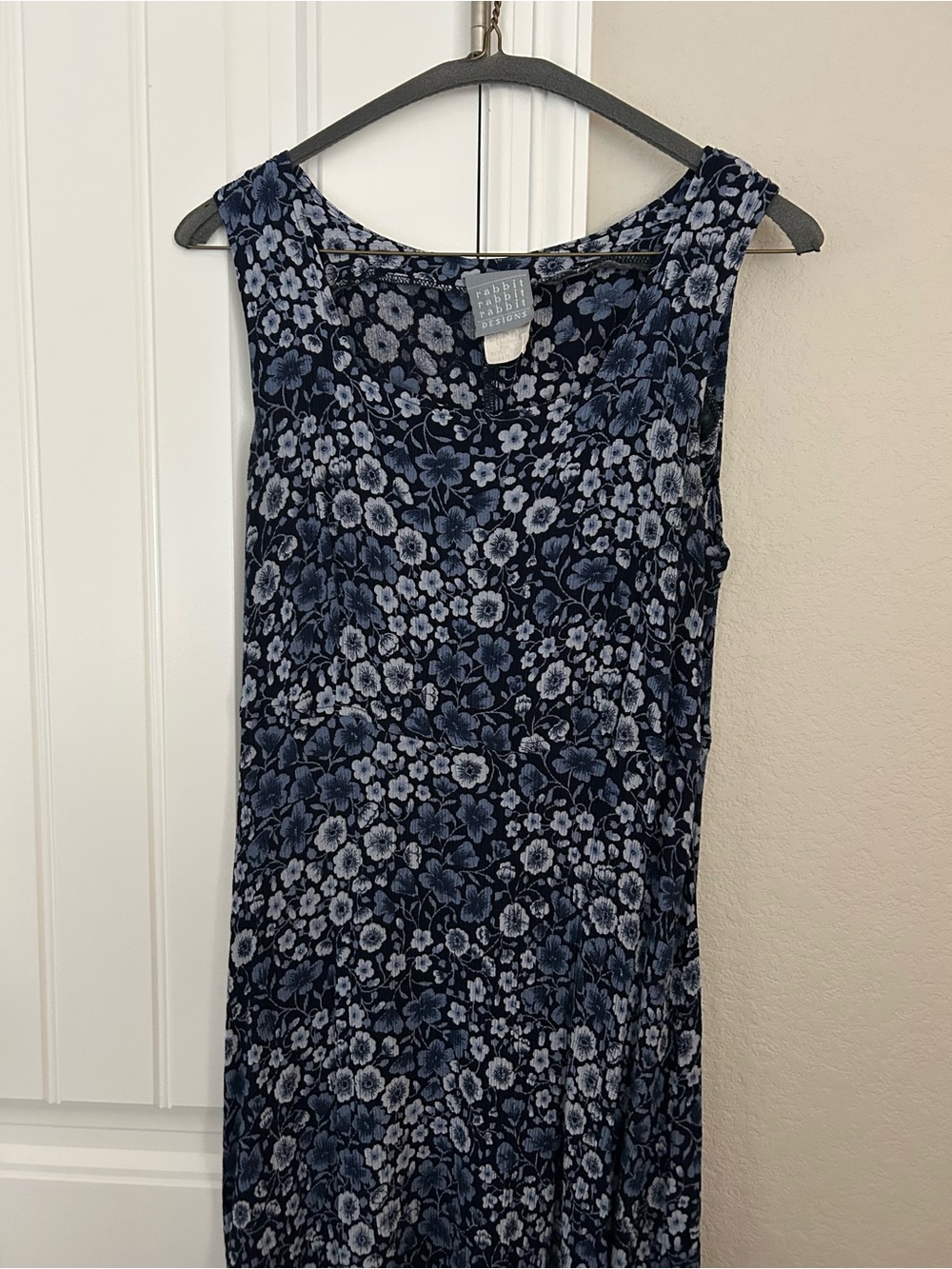 Rabbit Rabbit Rabbit Navy and Light Blue Floral Tank Dress
